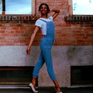 Albion‎ Overall Jumpsuit Blue Women's Medium Petite Casual